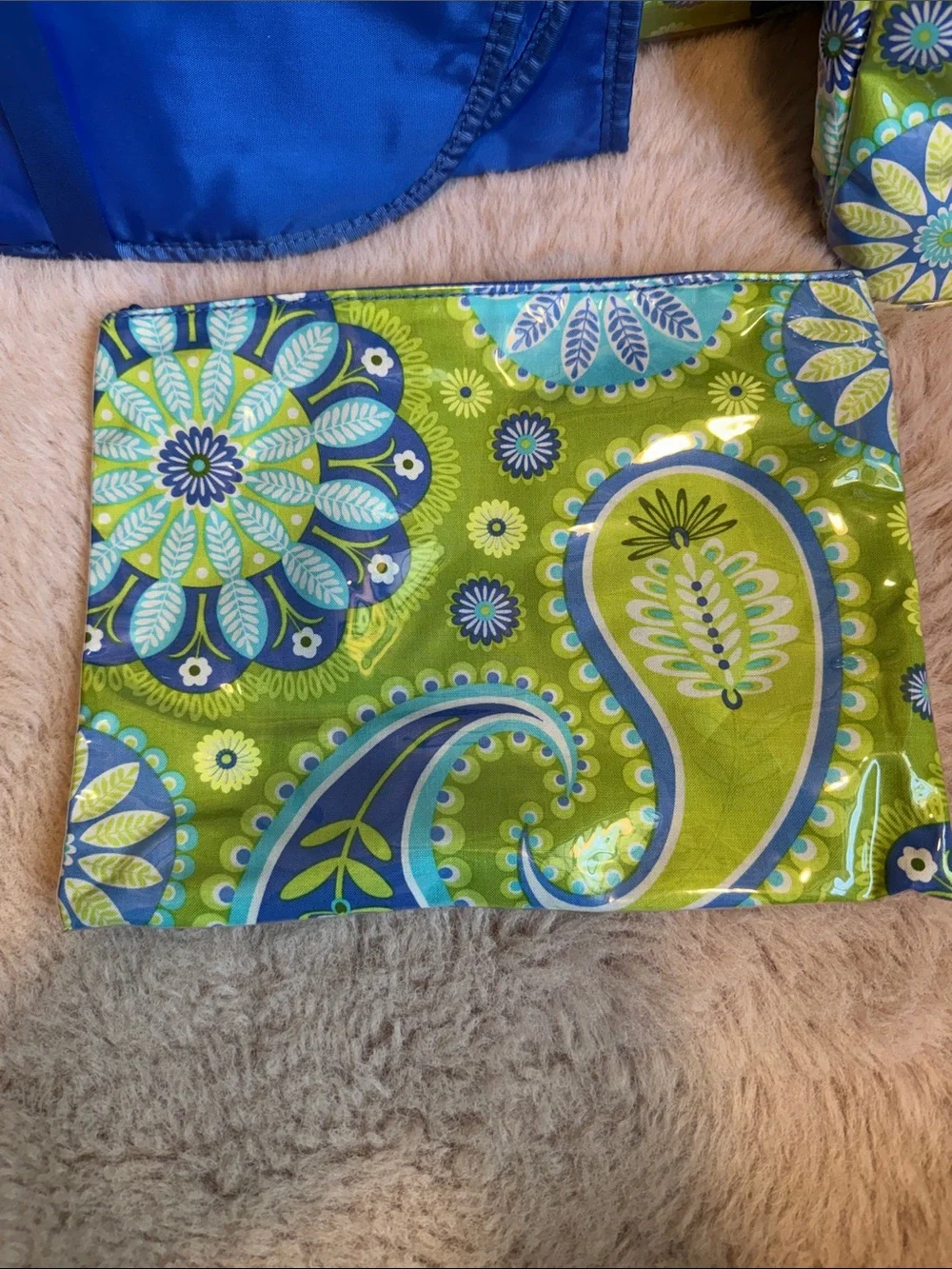 Green & Blue Paisley Kids Crossbody Bag with Matching Pouch